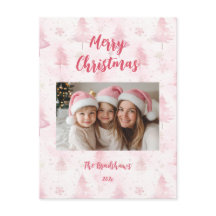 Pinheiros de Natal Rosa Foto Postcard de Férias