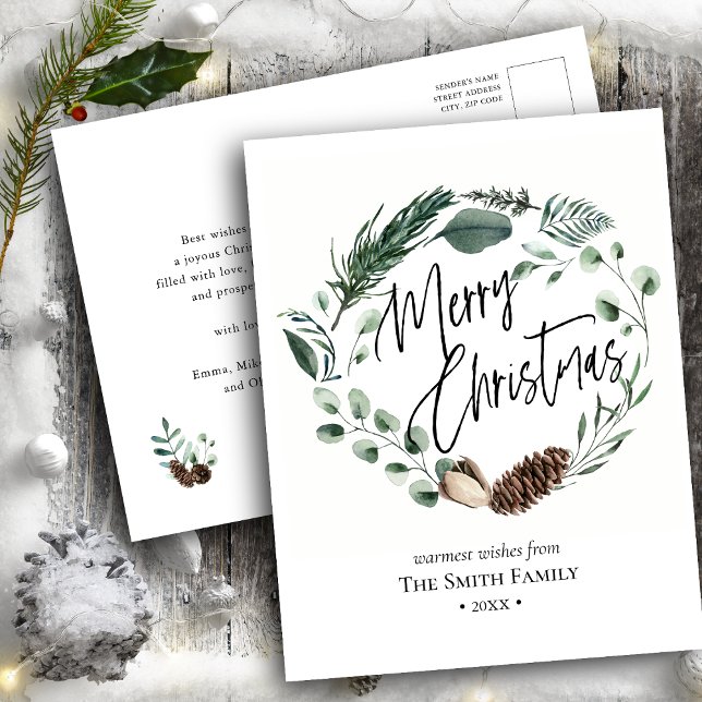 Cartão Postal De Festividades Pinheiros Verdes Elegantes, Pinheiros Verdes, Colo (Criador carregado)