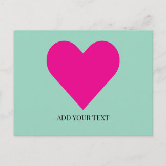 Cartão Postal De Festividades Pink Heart Custom Postcard