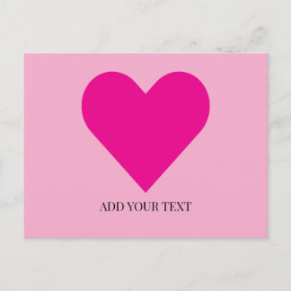 Cartão Postal De Festividades Pink Heart Custom Postcard
