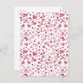 Cartão Postal De Festividades  Pink Lovely Hearts Pattern 