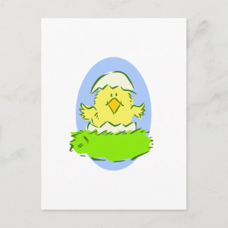 Cartão Postal De Festividades Pintinho páscoa