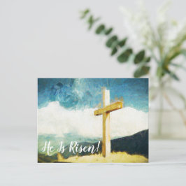 Cartão Postal De Festividades Pintura De Arte, Ele É Felz pascoa Riscado