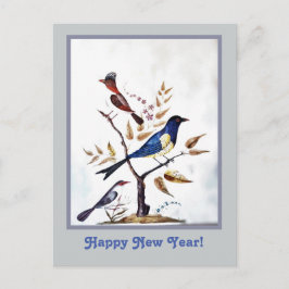 Cartão Postal De Festividades Pintura de aves exóticas da Vintage