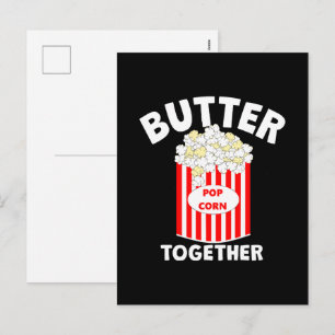 Cartão Postal De Festividades Pipoca de Filme BUTTER Juntos
