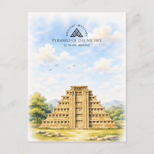 Cartão Postal De Festividades Pirâmide dos Nichos em El Tajín, México Viagem