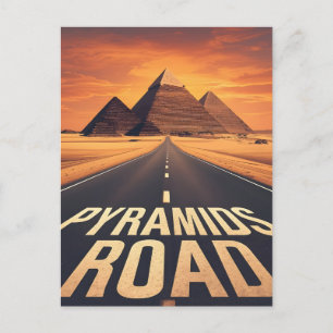 Cartão Postal De Festividades Pirâmides Ardentes Estrada Egito Deserto Arte