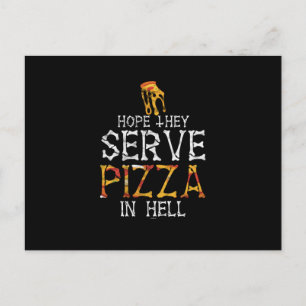 Cartão Postal De Festividades Pizza no inferno