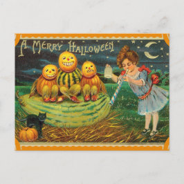 Cartão Postal De Festividades Placa de Bombeiros do Vintage Halloween