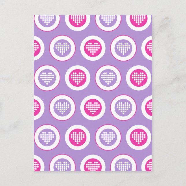 Cartão Postal De Festividades Placa de coração de namorados (Frente)