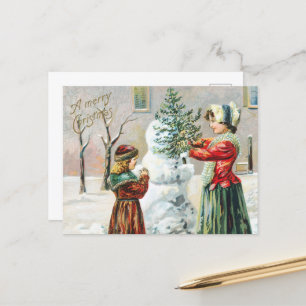 Cartão Postal De Festividades Placa de natais vintages: Charme do Eterno