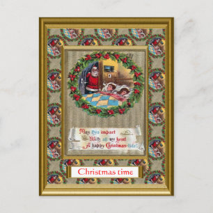 Cartão Postal De Festividades Placa de natais vintages de réplica, 1930s