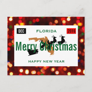 Cartão Postal De Festividades Placa de Natal da Flórida Personalizar