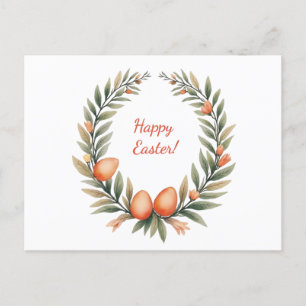 Cartão Postal De Festividades Placa de páscoa em cores pastel suave