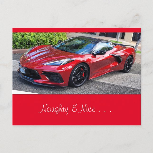 Cartão Postal De Festividades Placa de Posto Corvette (Frente)