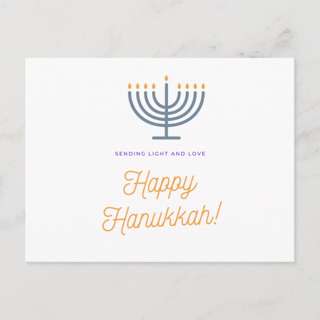 Cartão Postal De Festividades Placa Hanukkah Feliz - personalizável (Frente)