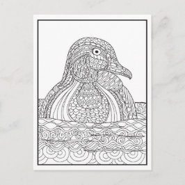 Cartão Postal De Festividades Placa Pato Preta e Branca