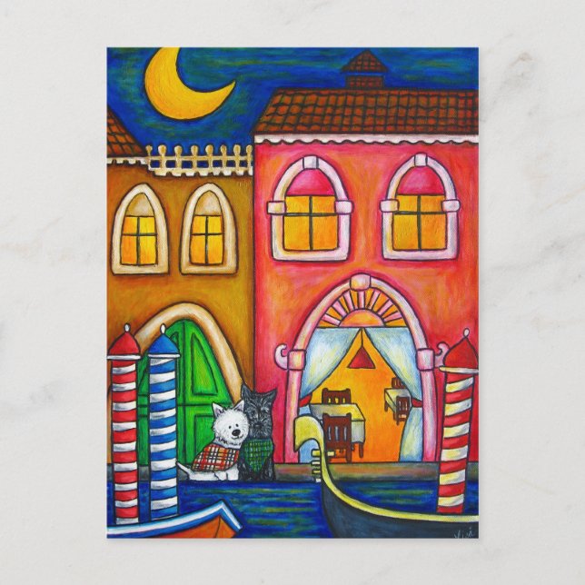 Cartão Postal De Festividades Placa Postada de Veneza namorados (Frente)