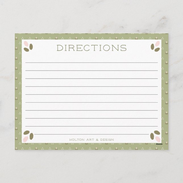 Cartão Postal De Festividades Placas de recebimento de padrão rosa e verde em vi (Verso)