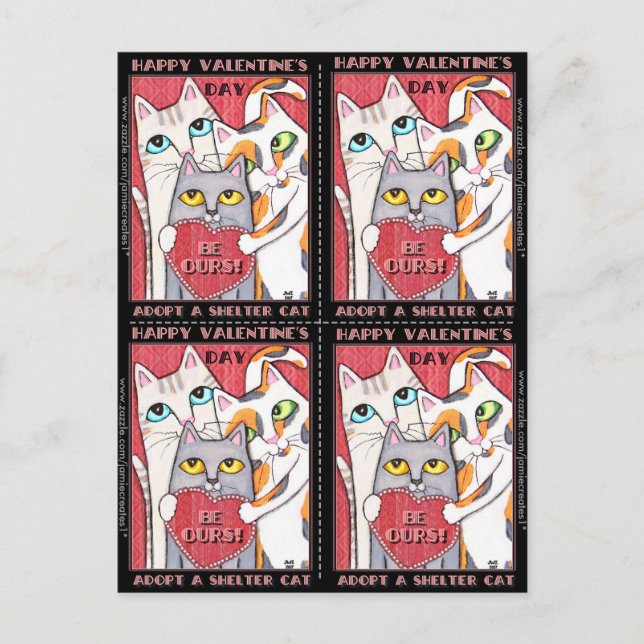 Cartão Postal De Festividades Placas planas de adoção/proteção 4 Namorados (Frente)