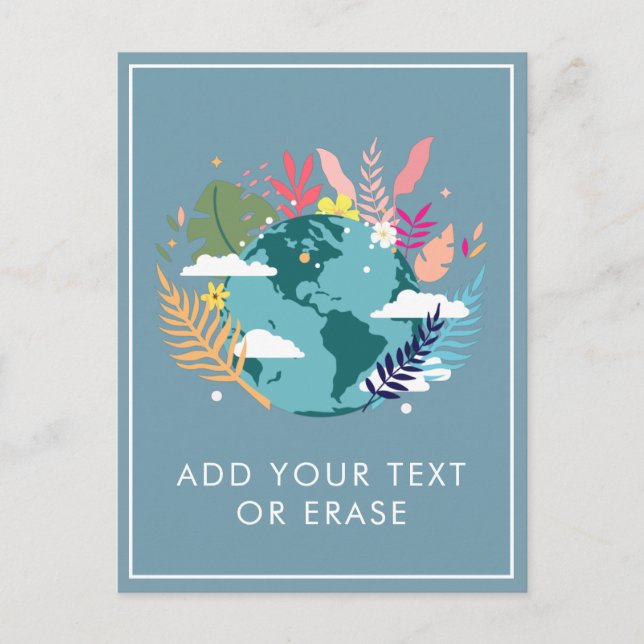 Cartão Postal De Festividades Planeta Terra Natureza Nuvens Tropicais Adicione S (Frente)