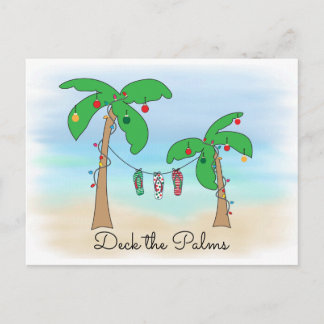 Cartão Postal De Festividades Plataforma havaiana do Natal da praia tropical as