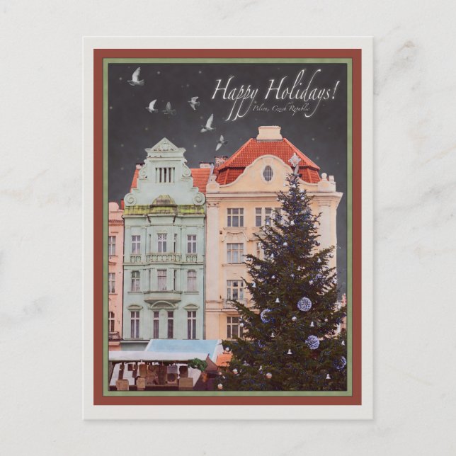 Cartão Postal De Festividades Plzen - Árvore de Natal (RG) (Frente)