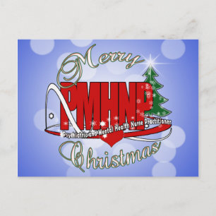 CARTÃO POSTAL DE FESTIVIDADES PMHNP ENFERMEIRA DE NATAL PSIQUIÁTRICA SAÚDE MENTA