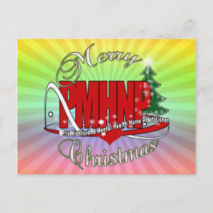 Cartão Postal De Festividades PMHNP NATAL Enfermeira(o) de Saúde Mental Psiquiát