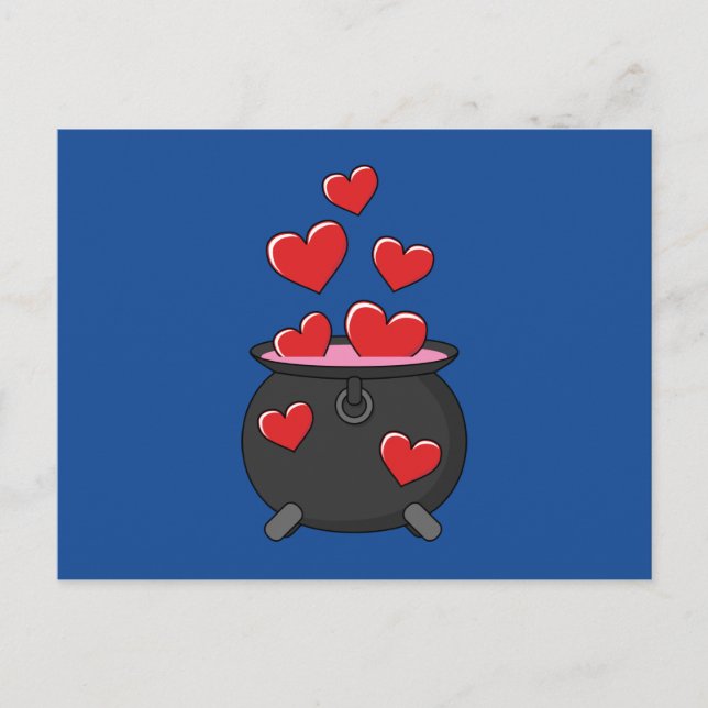 Cartão Postal De Festividades Poção do Amor Corações (Frente)