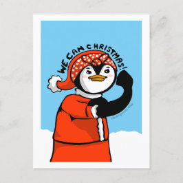 Cartão Postal De Festividades Podemos pegar Pinguim de Natal