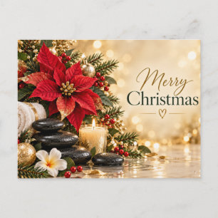 Cartão Postal De Festividades Poinsettia Christmas Spa