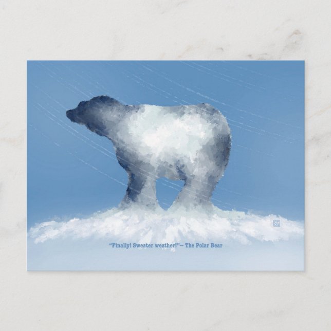 Cartão Postal De Festividades Polar Bear Sweater Weather Postcard (Frente)