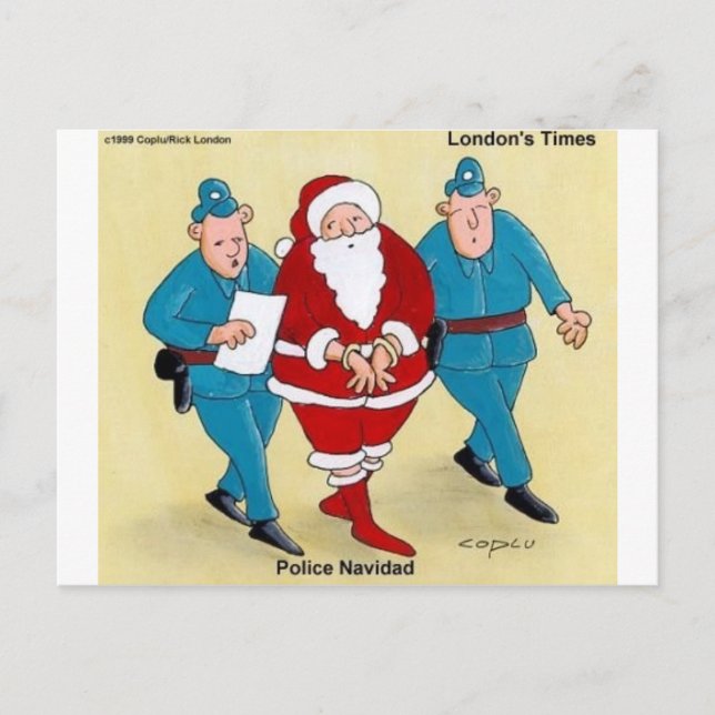 Cartão Postal De Festividades Police Navidad Funny Christmas Gifts & Tees (Frente)