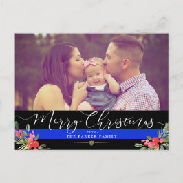 Cartão Postal De Festividades Polícia Felizes Festas | Natal Foto Personalizada