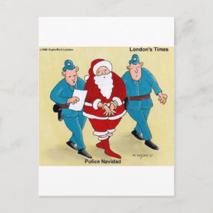 Cartão Postal De Festividades Polícia Navidad Camisetas e Presentes Divertidos d