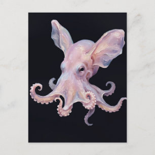 Cartão Postal De Festividades Polvo Dumbo — Arte de Pintura a Óleo Impasto do Ma