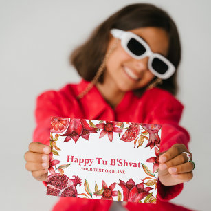 Cartão Postal De Festividades Pomegranate Happy Tu B'shvat 