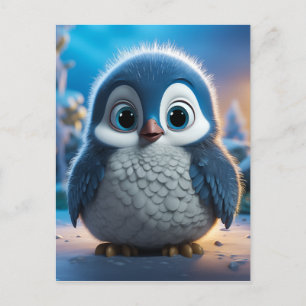 Cartão Postal De Festividades Poncho - Um pinguim bebê liso