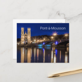 Cartão Postal De Festividades Pont a Mousson Panorama com Moselle Souvenir