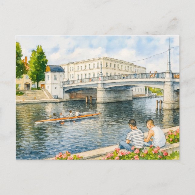 Cartão Postal De Festividades Ponte aquarell havelland de Jahrtausend (Frente)