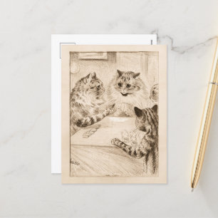 Cartão Postal De Festividades Ponte de Sighs por Louis Wain