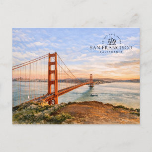 Cartão Postal De Festividades Ponte Golden Gate, São Francisco Califórnia