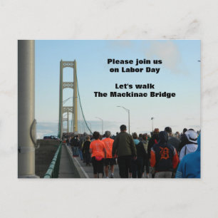 Cartão Postal De Festividades Ponte Mackinac Dia de Trabalho Dia de Marcha Event