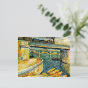 Cartão Postal De Festividades Pontes Van Gogh através do Sena em Asrienes