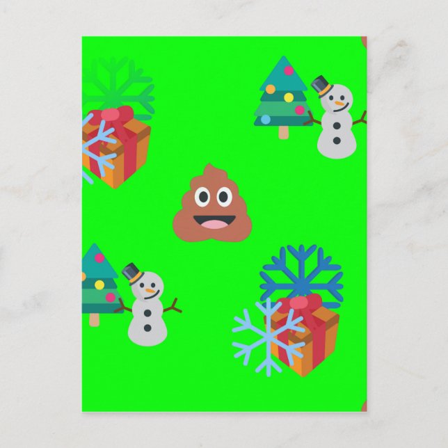 Cartão Postal De Festividades poop emoji de natal (Frente)