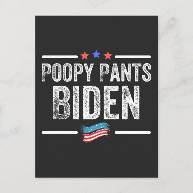 Cartão Postal De Festividades Poopy Pants Biden (Frente)