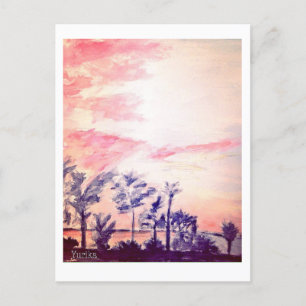 Cartão Postal De Festividades pôr do sol