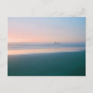 Cartão Postal De Festividades Pôr do sol sobre a praia, Twin Rocks, Oregon Postc