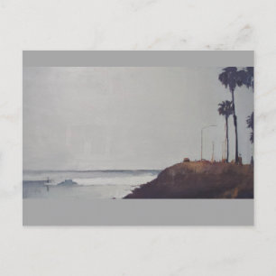 Cartão Postal De Festividades Pôr-do-sol Topanga Surfista Com Logo de LosAngeles